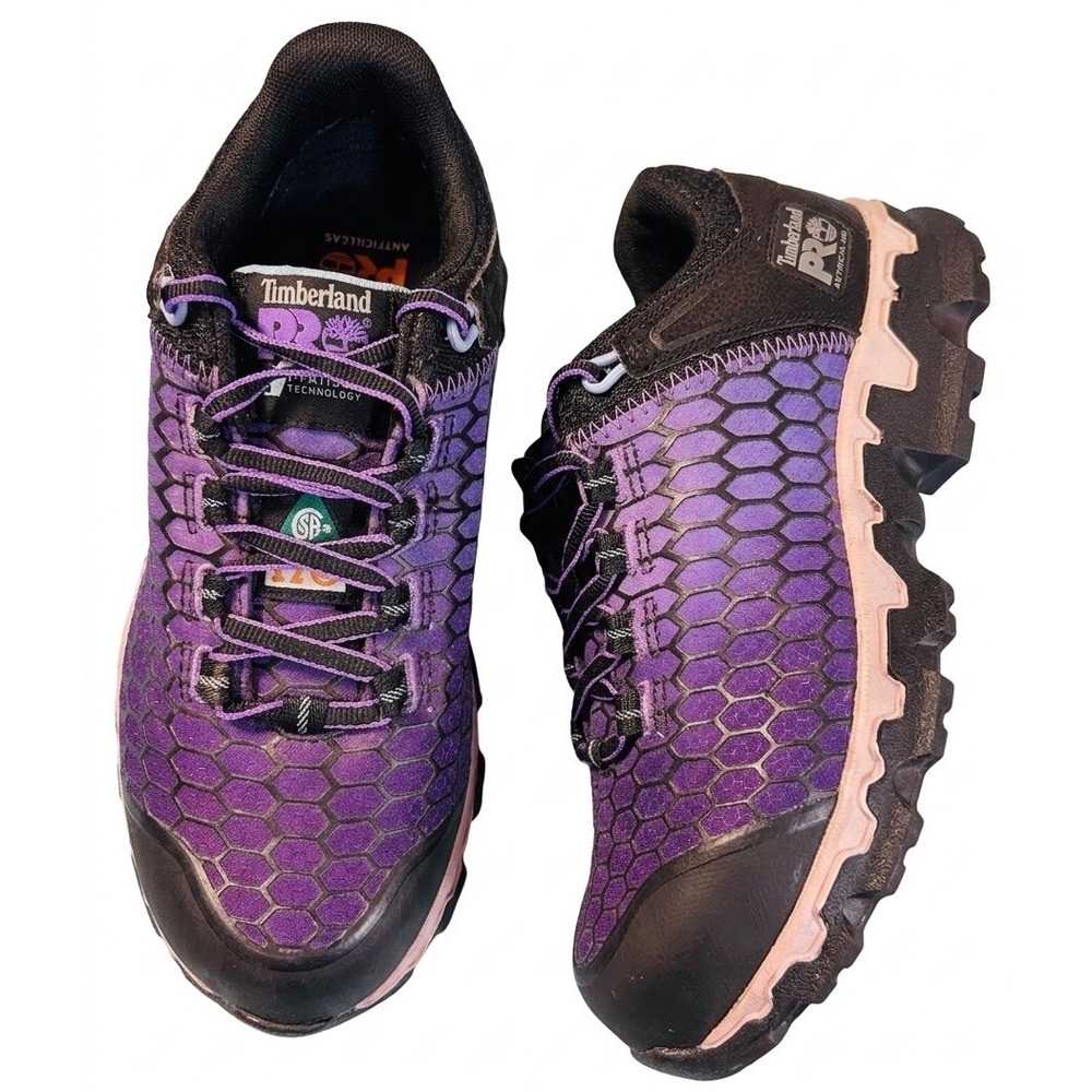 Timberland PRO Powertrain Sport Alloy Toe Work Shoe AntiFatigue Purple Size 5.5W